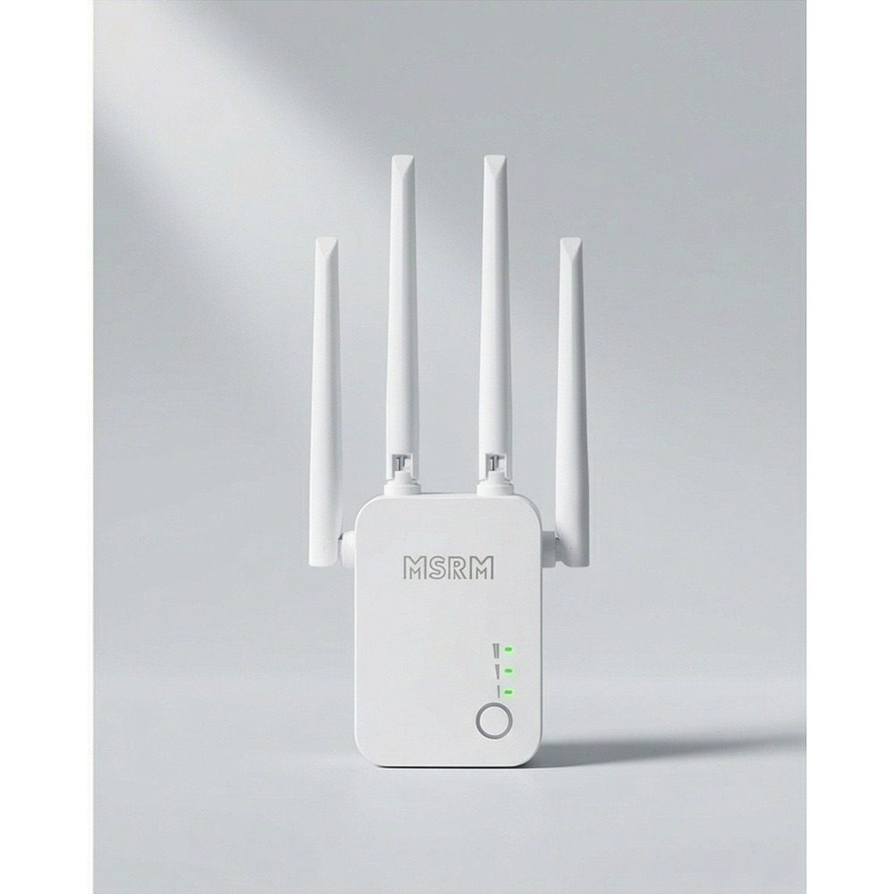 MSRM US754AC 1200Mbps WiFi Range Extender Dual Band Repeater White 4 Antennas